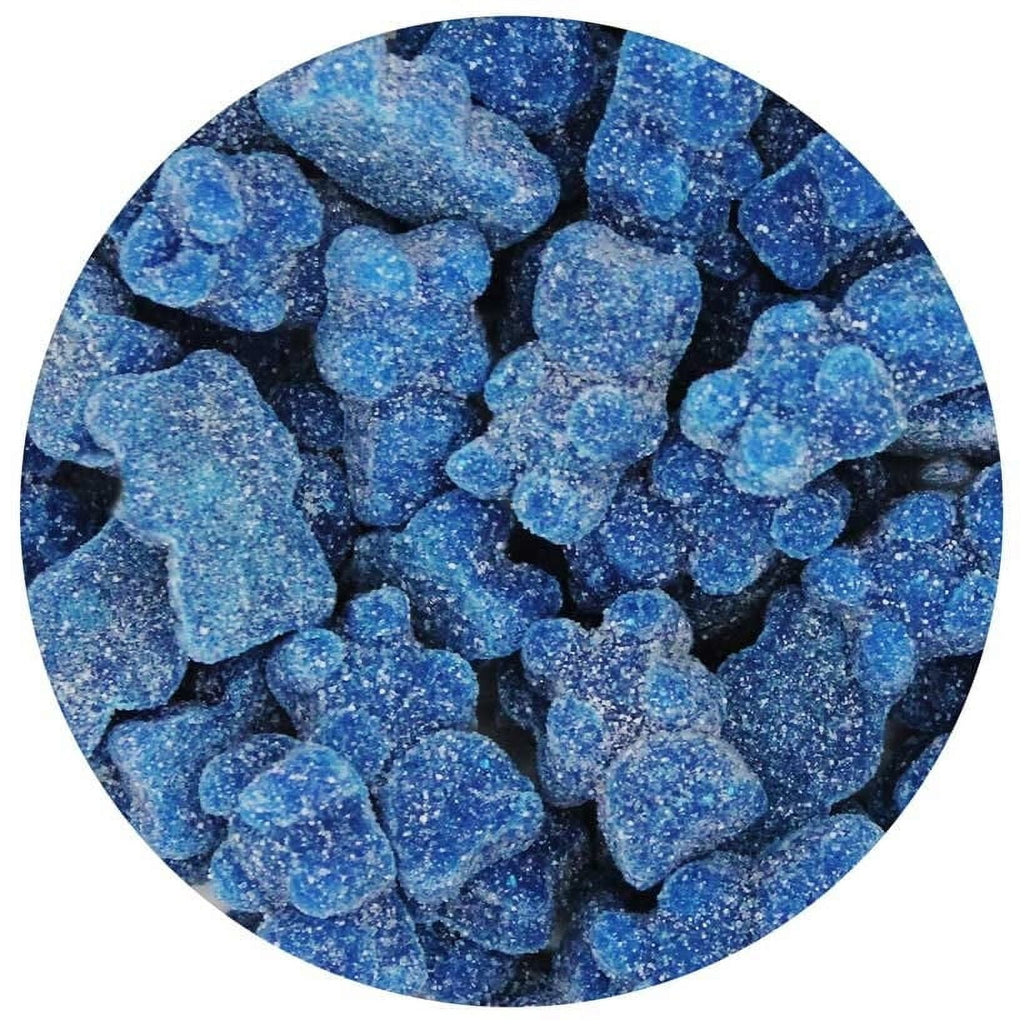 Dark Blue Gummy Bears Sugared, Blue Raspberry Flavor