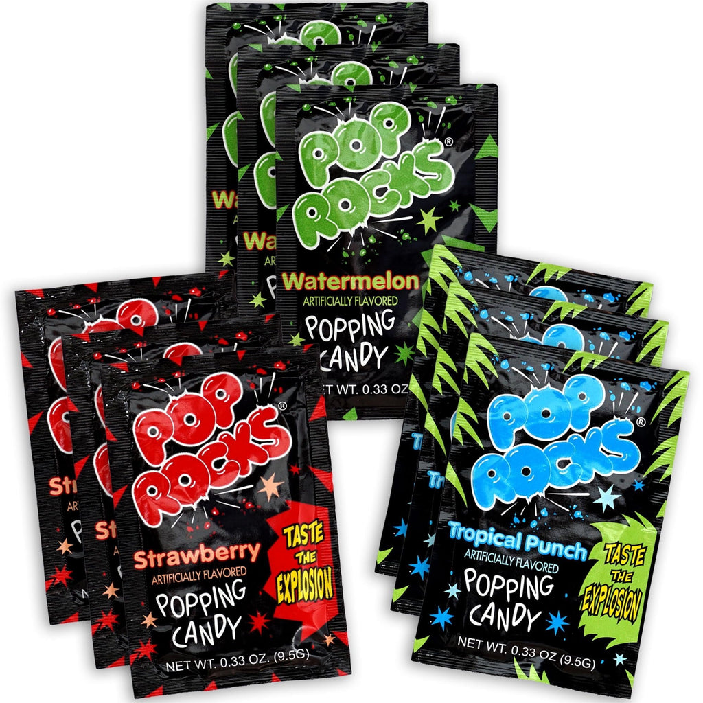 Pop Rocks Candy, 9 Pack, Watermelon, Strawberry, Tropical Punch