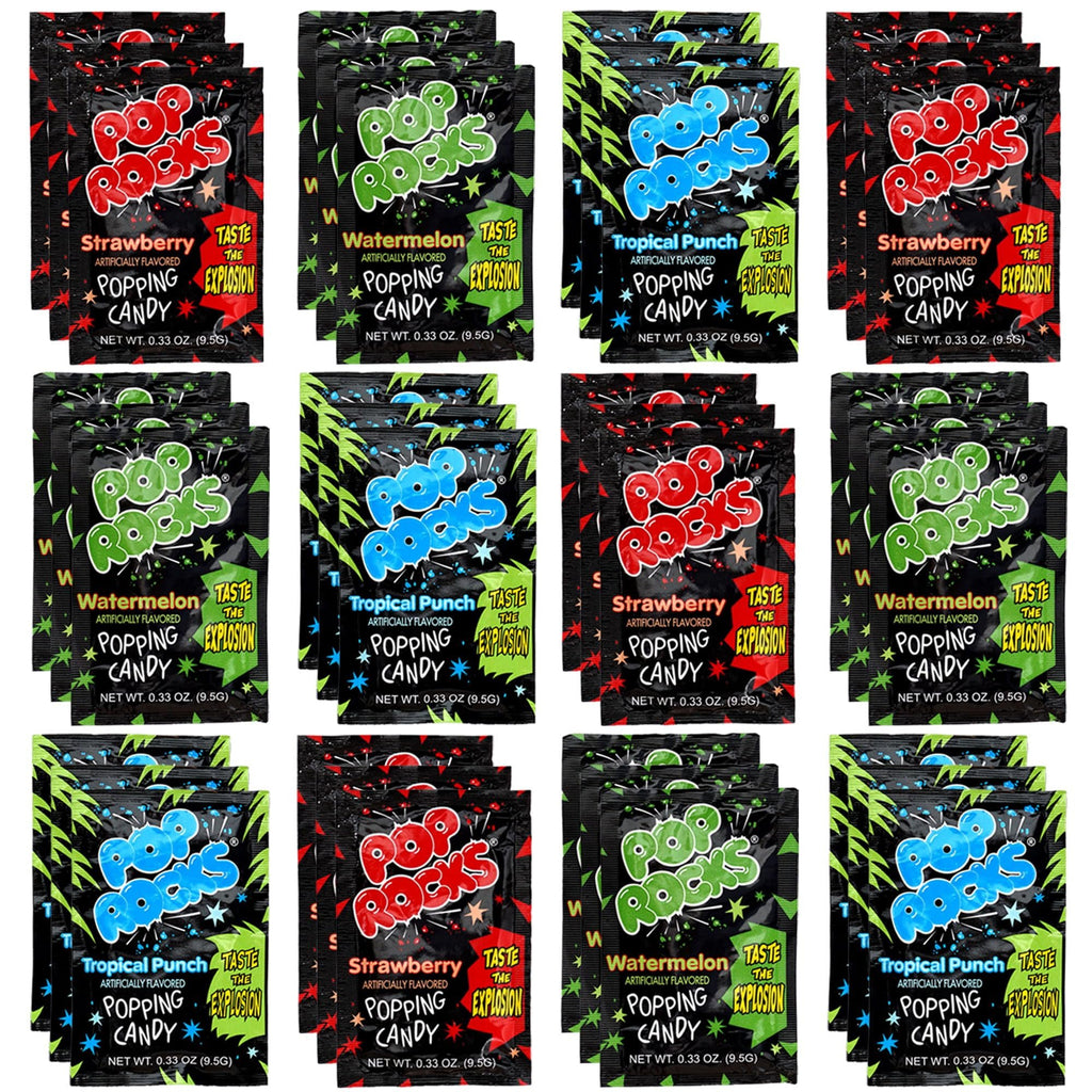 Pop Rocks Candy 36 Pack, Watermelon, Strawberry, Tropical Punch