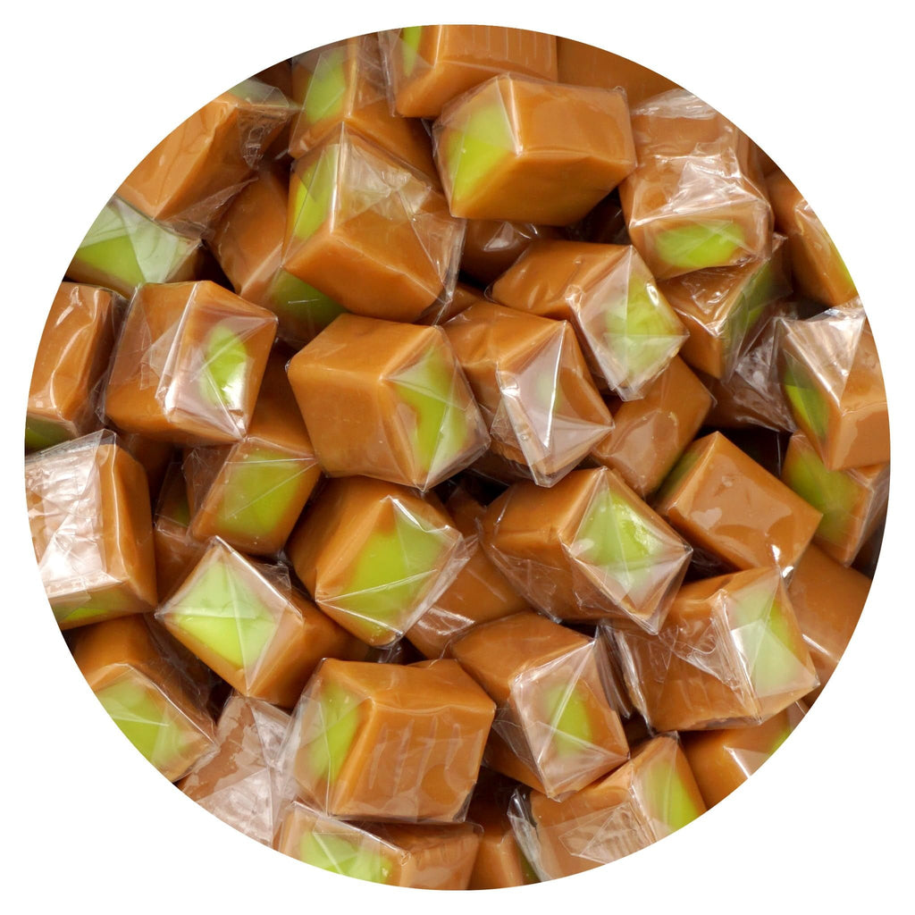 Green Apple Caramel Squares Candy, 2 Pound Bulk Bag