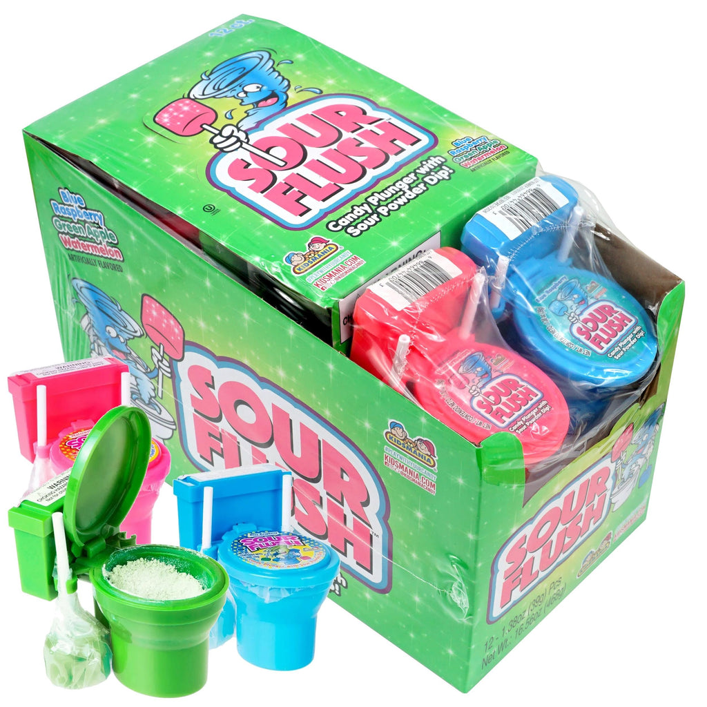 Sour Flush Toilet Candy, 12 Pack, 3 Assorted Flavors, Toilet Candy, Fun Poop Candy, The Hampton Popcorn & Candy Company