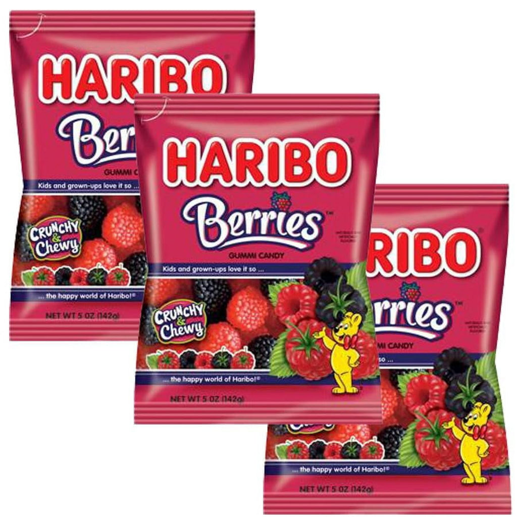 Haribo Berries, 5oz Gummy Candy Bag (3 Pack)