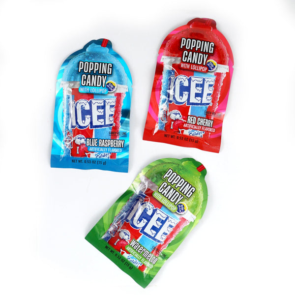 Icee Popping Candy with Lollipop, 18 Pack