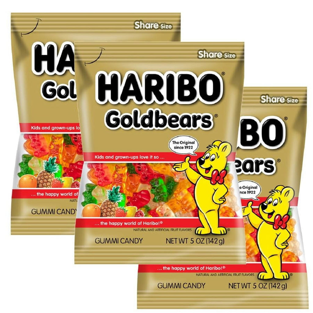 Haribo Goldbears, 5oz Gummy Candy Bag (3 Pack)