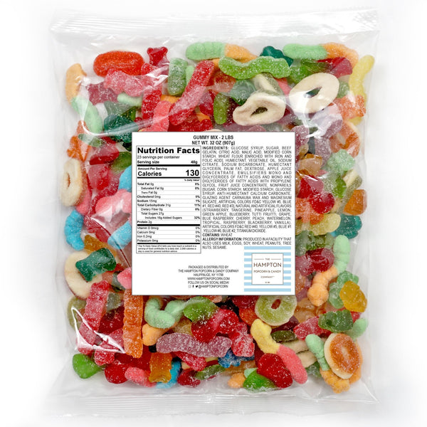 Assorted Gummy Mix Candy, 2 Pound Bulk Bag