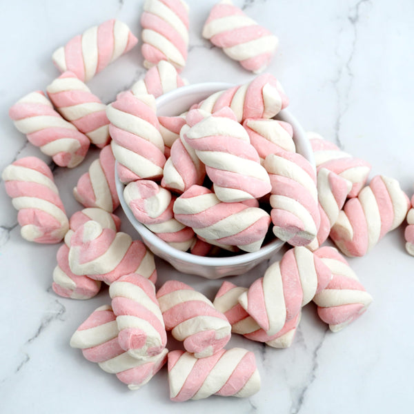 Pink & White Marshmallow Twists 1 lb. Bulk Bag