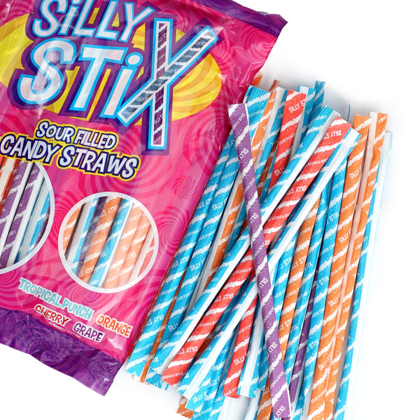 Silly Stix Candy Straws, 2.75 Ounce Bags (Pack of 2)