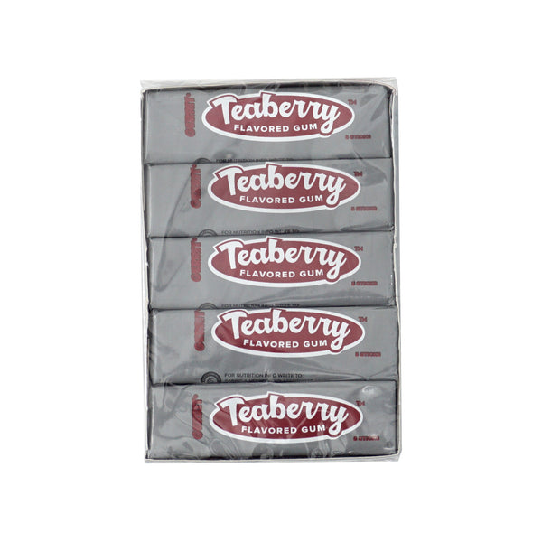 Teaberry Flavored Gum, 20 Packs of 5 Pieces Each (100 Pieces Of Gum)