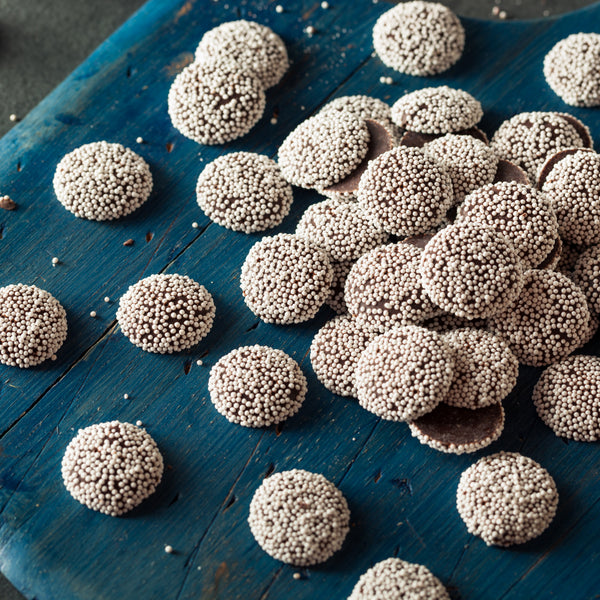 White Nonpareils Dark Chocolate Candy Bulk Bag