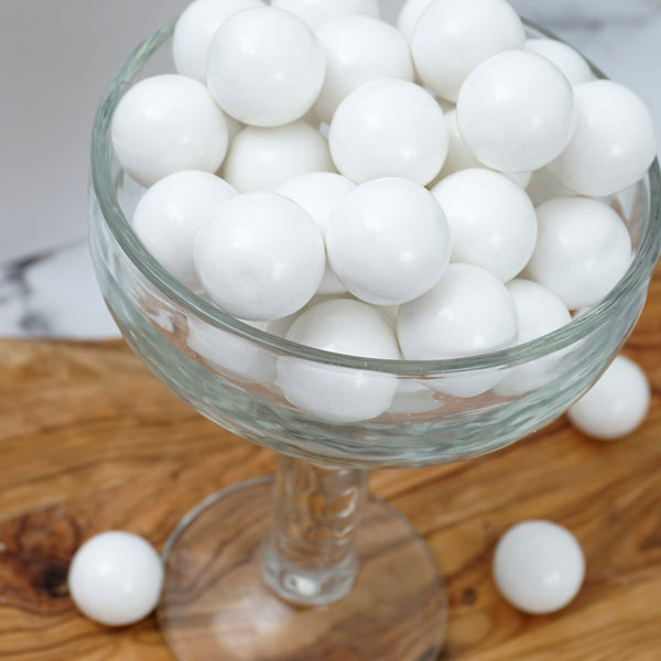 White Gumballs 1 Inch, 2 Pound Bulk Bag