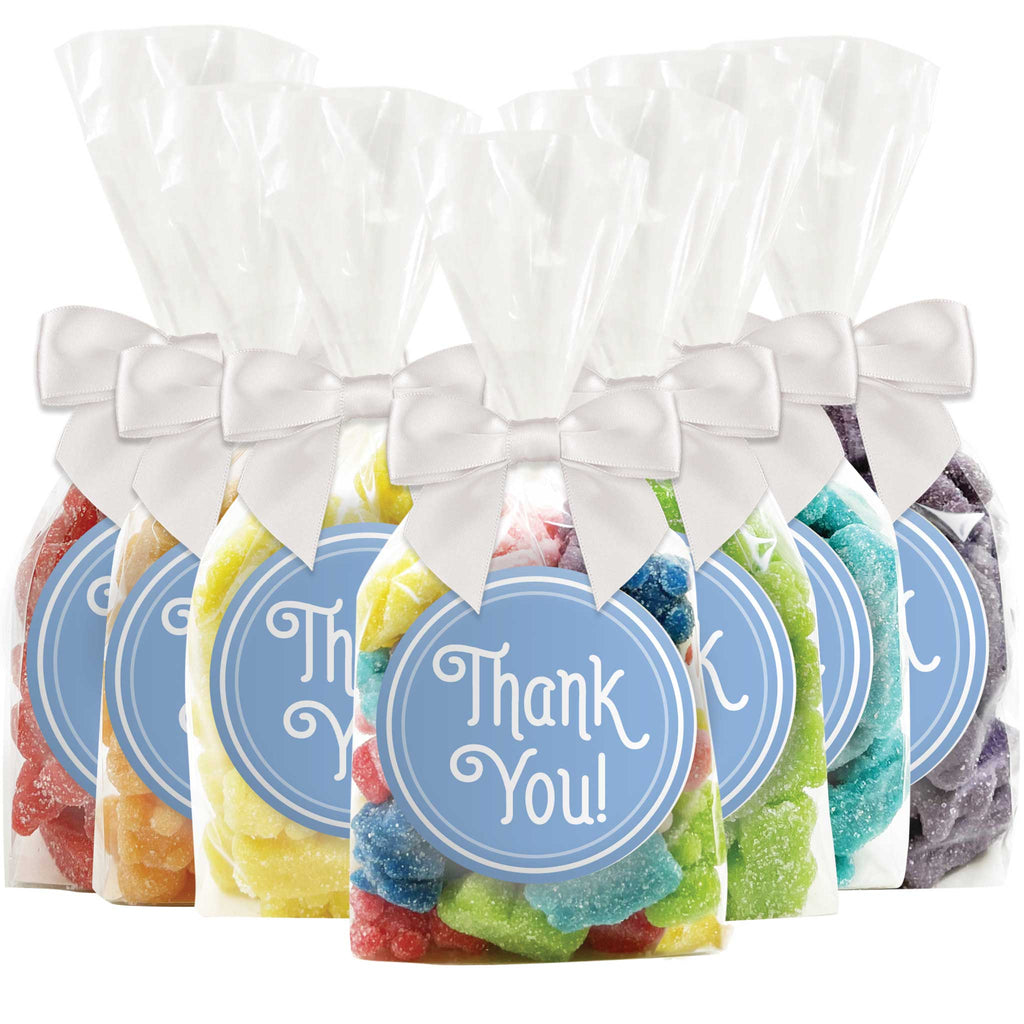 "Thank You" - Blue Frame Gummy Bear Candy Favors - 12 Pack